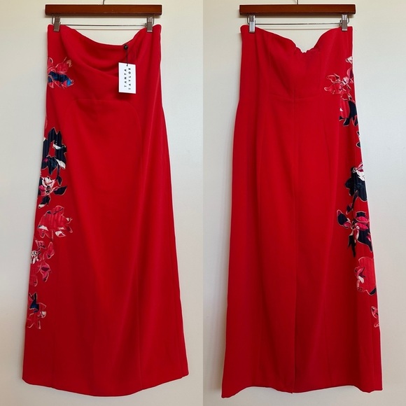 Tanya Taylor Satin Back Crepe Meredith Dress in Papay Size 12 NEW NWT $695 - Picture 2 of 10
